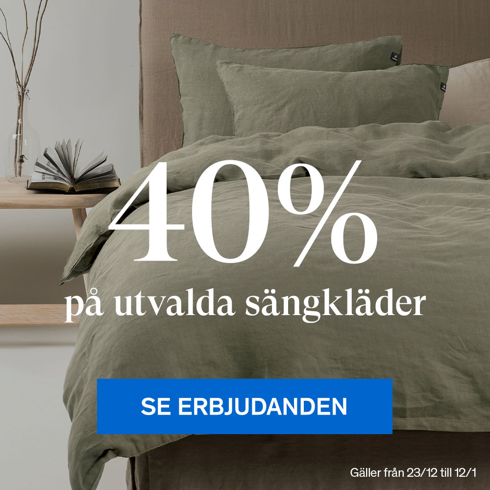 40% p&aring; utvalda s&auml;ngkl&auml;der.